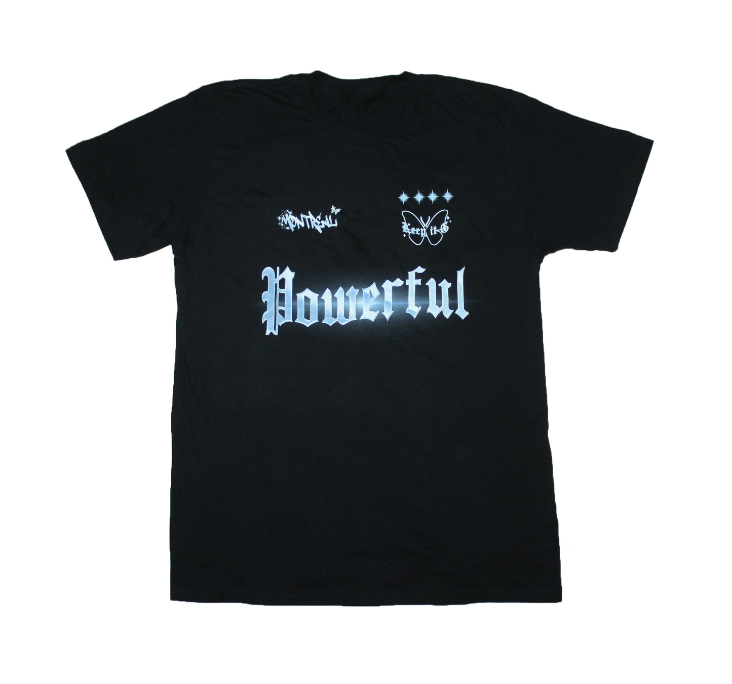 OVERSIZE BLACK TEE - POWERUL