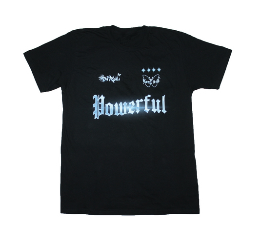 OVERSIZE BLACK TEE - POWERUL